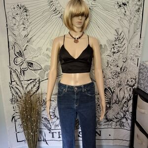 Like New Aster The Label Black Satin Top Size Medium